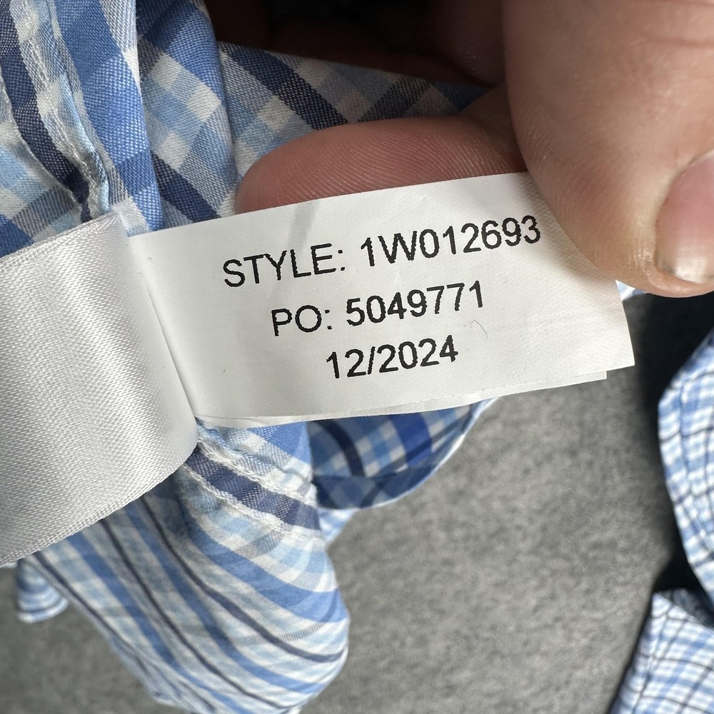 Vineyard Vines Shirt Mens XL Blue Check Performance Long Sleeve Button Down - Picture 11 of 14